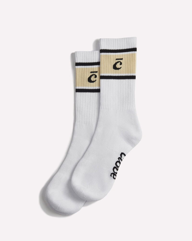 Crew Sokken - White / Sand Retro Stripe