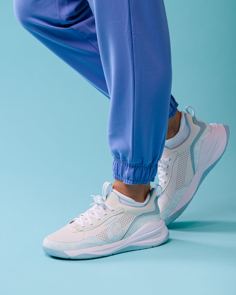 Strada - White / Brushed Aqua